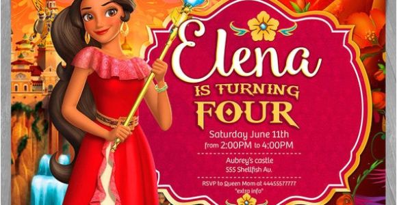 Elena Of Avalor Birthday Invitation Template Elena Of Avalor Invitation Disney Princess Elena Invite