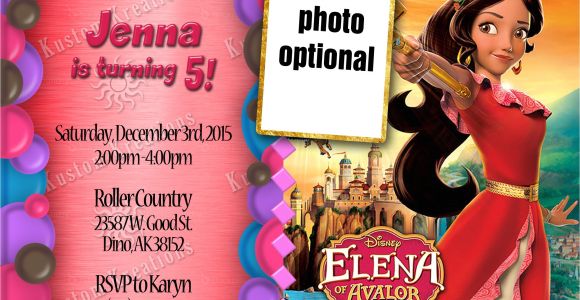Elena Of Avalor Birthday Party Invitations Elena Of Avalor Birthday Invitations Kustom Kreations