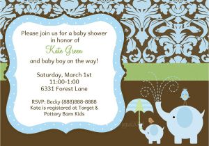 Elephant Baby Shower Invitations for Boys Baby Boy Shower Invitation Elephant Baby Shower Invitation