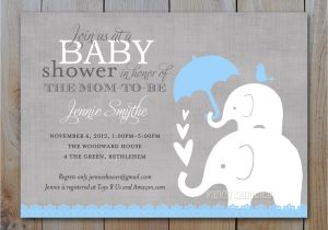 Elephant Baby Shower Invitations for Boys Elephant Baby Shower Invitation Printable Baby Boy Shower