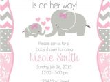 Elephant Baby Shower Invitations for Girls Baby Shower Invitation Baby Elephant themed by