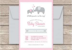 Elephant Baby Shower Invitations for Girls Elephant Girl Baby Shower Printable Invitation My Party