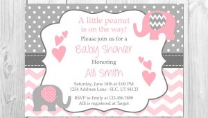 Elephant Baby Shower Invitations for Girls Pink and Grey Elephant Baby Shower Invitation It S A Girl