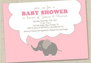 Elephant Baby Shower Invitations for Girls Pink Elephant Baby Shower Invitations Baby Girl by