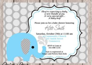 Elephant Birthday Invitation Template Blue Elephant Invitation Baby Shower Invitation Birthday