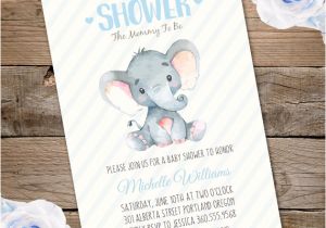 Elephant Birthday Invitation Template Elephant Baby Shower Invitation Printable Edit with