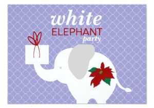 Elephant Birthday Invitation Template White Elephant Party Invitation Zazzle