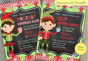 Elf On the Shelf Party Invitations Elf Invite Elf Girl or Boy Birthday Party by Bloomparties