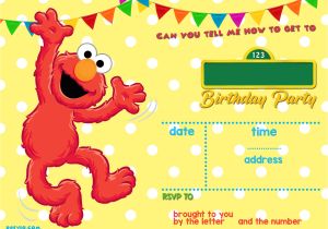 Elmo Birthday Invitation Template Elmo Sesame Street Birthday Party Invitations