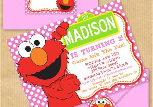 Elmo Birthday Invitation Template Girls Elmo Party Invitation 5×7 with Address by