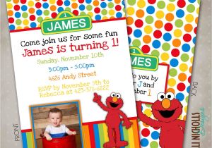 Elmo Customized Birthday Invitations Custom Elmo Birthday Party Invitation by Kellinichollsdesigns