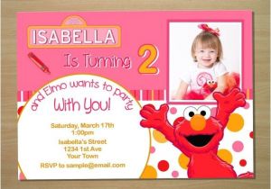 Elmo Customized Birthday Invitations Custom Pink Elmo Girl Birthday Invitation Digital File