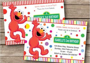 Elmo Customized Birthday Invitations Elmo Invitation Birthday Party Personalized by Redapplestudio