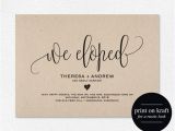 Elopement Party Invitation Template We Eloped Wedding Announcement Elopement Announcement