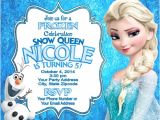 Elsa Birthday Invitation Template Frozen Elsa Olaf Birthday Party Invitations Personalized