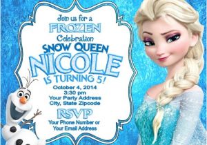 Elsa Party Invitation Template Frozen Elsa Olaf Birthday Party Invitations Personalized