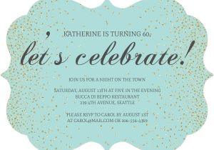 Email Birthday Invitations for Adults Blue & Faux Glitter Let S Celebrate Birthday Invitation