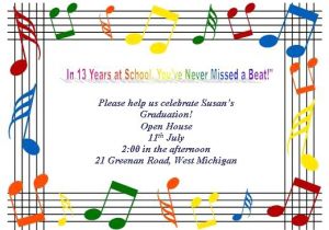 Email Party Invitations with Music Free Printable Graduation Stationery