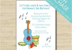 Email Party Invitations with Music Music Birthday Invitation Kids Music themed Party