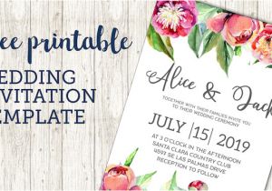 Email Wedding Invitation Template Free Wedding Invitation Template Floral Peonies Paper