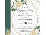 Emerald Green Wedding Invitation Template Emerald Green Floral Gold Frame Engagement Party