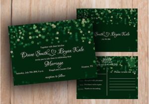 Emerald Green Wedding Invitation Template Printable Wedding Invitation Emerald Green by