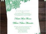 Emerald Green Wedding Invitation Template Vintage Lace Wedding Invitation Emerald Green Wedding