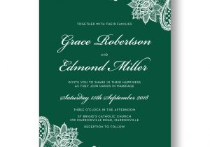 Emerald Green Wedding Invitation Template Wedding Invitation Sample Emerald Green Invitation