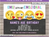 Emoji Birthday Invitation Template Emoji Invitation Template Emoji Birthday Party theme