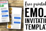 Emoji Birthday Invitation Template Free Emoji Birthday Invitations Free Printable Template Paper