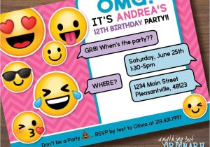 Emoji Birthday Invitation Template Unique Emoji Party Related Items – Plus Invitation