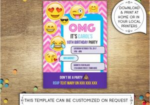 Emoji Birthday Party Invitation Template Free Diy Printable 5×7 Birthday Party Invitation Template Emoji