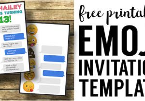 Emoji Birthday Party Invitation Template Free Emoji Birthday Invitations Free Printable Template Paper