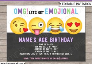 Emoji Birthday Party Invitation Template Free Emoji Invitation Template Emoji Birthday Party theme