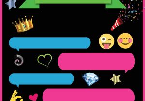 Emoji Birthday Party Invitation Template Free Free Printable Emoji Chat Invitation Julyssea