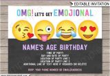 Emoji Party Invitation Template Emoji Invitation Template Emoji Birthday Party theme