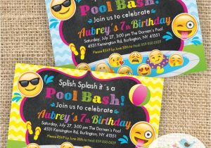 Emoji Pool Party Invitations Emoji Emoticons Emojis Pool Party Printable Invitation Not
