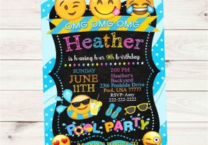 Emoji Pool Party Invitations Emoji Pool Party Invitations