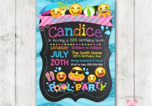 Emoji Pool Party Invitations Printable Emoji Pool Party Party Invitation Swim Party Emoji