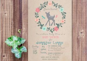 Enchanted forest Baby Shower Invitations Enchanted forest Baby Shower Invitation Baby Deer Invitation