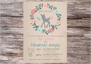 Enchanted forest Baby Shower Invitations Enchanted forest Diy Printable Baby Shower Invitation by