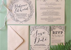 Enchanted forest themed Wedding Invitations Enchanted forest Kraft Wedding Invitation by Project