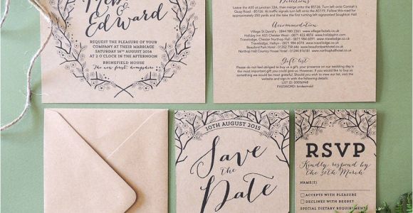 Enchanted forest themed Wedding Invitations Enchanted forest Kraft Wedding Invitation by Project