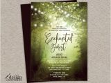 Enchanted forest themed Wedding Invitations Enchanted forest Prom Invitation with String Lights
