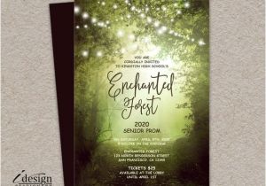 Enchanted forest themed Wedding Invitations Enchanted forest Prom Invitation with String Lights