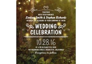 Enchanted forest themed Wedding Invitations Enchanted forest String Lights Wedding Invitations