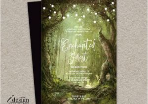 Enchanted forest Wedding Invitation Template Enchanted forest Prom Invitation with String Lights