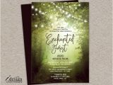 Enchanted forest Wedding Invitation Template Enchanted forest Prom Invitation with String Lights