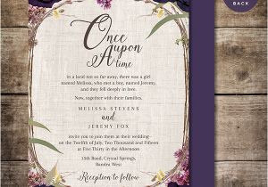 Enchanted forest Wedding Invitation Template Purple Floral Wedding Invitation Enchanted forest