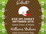 End Of Football Season Party Invitation Wording Football or Tailgating Birthday Party or Shower